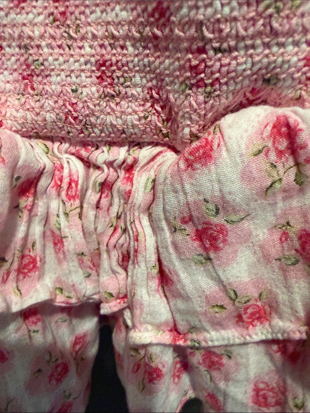 LoveShackFancy Pink Floral Ruffle Mini Dress - Picture 3 of 9